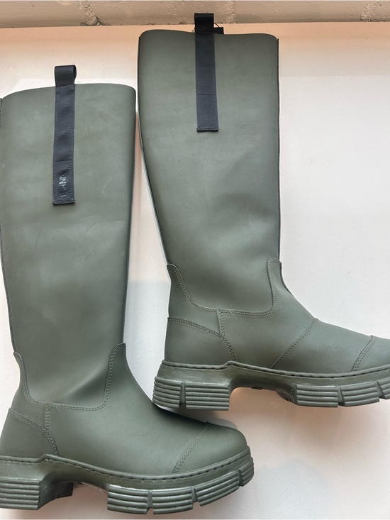 Ganni Shoes - Olive Green Recycled Rubber Country Boot